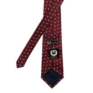 GianMarco Venturi GMV Burgundy Geometric 100% Silk Tie Italy - NWT